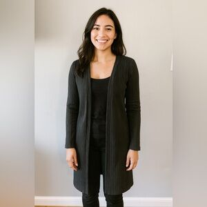 Chic‎ Black Open Front Cardigan Sweater